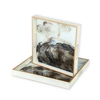 Padėklai IVORY 2 vnt. su stiklu 40x40 cm ir 35x35 cm