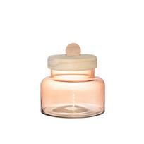 Dekoratyvinis indelis 4LIVING 632892 Stiklinis su mediniu dangteliu D17xH18 cm