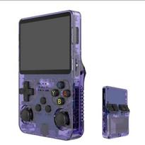 Žaidimų konsolė R36S Retro delninė žaidimų konsolė su 128G ir 20000+ klasikinių žaidimų, violetinė