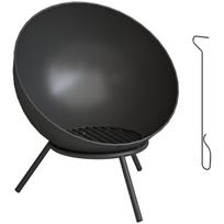 Lauko židinys 60x53x66 cm juodas metalas
