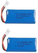 2 vienetai įkraunamų lipo baterijų 3.7v, 500mAh, skirtų Rc kvadrikopteriams HUBSAN X4 H107L H107C H107D H107 V252 JXD 385