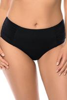 Bikini kelnaitės, Vivisence, maudymosi kostiumėlio kelnaitės, moteriški maudymosi kelnaitės, aukštas juosmuo, šonuose raukiniai, juoda, 46, 46