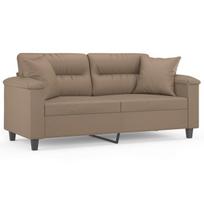 Dvivietė sofa，Poilsio sofa su pagalvėlėmis, kapučino, 140cm, dirbtinė oda CFE51721