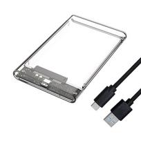 Išorinio kietojo disko dėklas 2,5 col. SSD korpusas, SATA į USB 3.1, skaidrus