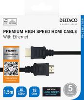 Deltaco HDMI kabelis R00100004, 1.5m, juodas