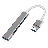 USB HUB konverteris, 4 prievadai, 1 x USB 3.0, 3 x USB 2.0, pilkas, USB A