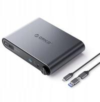 Orico 10w1 USB-C z obudową M.2 NVMe/SATA, audio 3,5mm, RJ45, HDMI 4K@60Hz, PD 100W | PTM1-GY-EP | 6942227103734