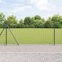 vidaXL Tvora su stulpais Pilka 1 x 10 m Plienas