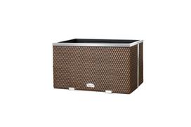 Lauko vazonas iš poliuretano su aliuminio metalo apdaila 70cm x 38cm x 40 cm, riešutinė ruda