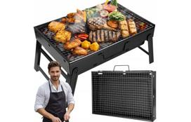 Nešiojamas sulankstomas anglinis grilis BBQ, lagaminas
