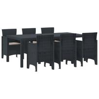 vidaXL Sodo valgomojo komplektas 7 pcs Antracito Polipropilenas
