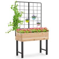 Sodo lysvė su grotelėmis vijokliniams augalams Sodo dėžė 79 x 35 x 108 cm