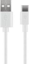 Goobay Usb-c į Usb-a 2.0 įkrovimo laidas, baltas, 1m