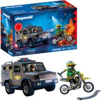 Žaidimų rinkinys Playmobil 72066 Taktinis policijos padalinys SWAT transporto priemonė ir motociklas