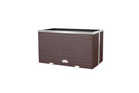 Lauko vazonas iš poliuretano su aliuminio metalo apdaila 70cm x 38cm x 40 cm, dūminė ruda