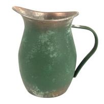 Dekoratyvinis metalinis vazonas-ąsotis Art Deco, žalias