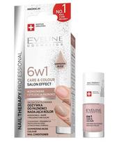Nagų kondicionierius Eveline Cosmetics Nail Therapy Prof. 6in1 Care&Colour Shimmering Nude, 5ml