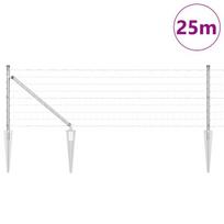 vidaXL Tvora su stulpais Sidabro 0,8 x 25 m Plienas