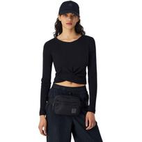 Moteriškas marškinėlis Champion Crewneck Croptop, juodos spalvos, 117435 KK001, XS