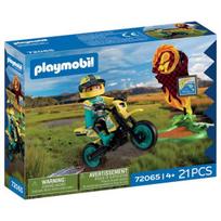 Žaislinis rinkinys Playmobil 72065 bekelės motokroso vairuotojas su motociklu ir šuolių rampa