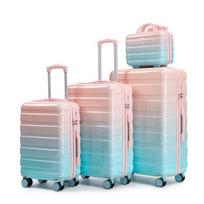 Lagaminų komplektas 14"/20"/24"/28" su kosmetine, rožinis 4 vnt.