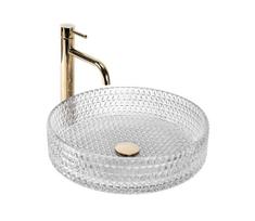 REA-U8881 - Praustuvas ant stalviršio CRISTAL, Ø 39 cm, stiklas / skaidrus