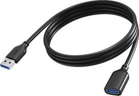 Vision TC 2MUSB3.0EXT/BL USB cable, USB 3.2 Gen 1 (3.1 Gen 1), 2 m, USB A, 5Gbit/s, Black