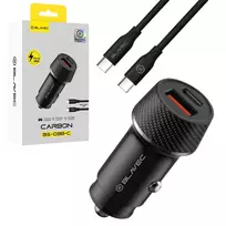 Blavec BS-03B-C Carbon car charger | 30W | PD, QC | USB-A, USB-C | with USB-C to USB-C cable included | black
