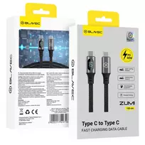 Blavec Zumi CZU-CC3B10 data transfer and charging cable | USB-C to USB-C | PD | 60W | with LED display | 1m | black