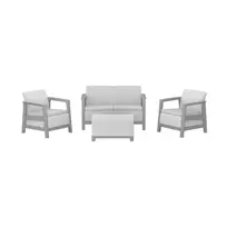 Keter Scandi Linea 2-Seater Set, light grey/dark steel grey