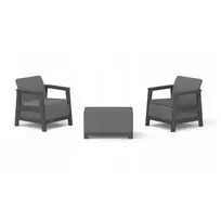 Keter Scandi Linea Balcony Set, gray garden furniture set