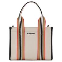 Burberry Icon Stripe Austa Medvilninė Mini Rankinė Moteriškos Rankinės Smėlio spalvos 81214931 Basic Set (Bag+Dust Bag)