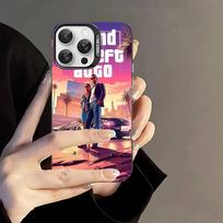 D-Decor T-Theft A-Auto G-GTA Vaizdo žaidimų telefono dėklas IPhone 17 16 15 14 11 12 13 Pro Max Plus Pro spalvotas sidabrinis dangtelis iPhone 13 pro