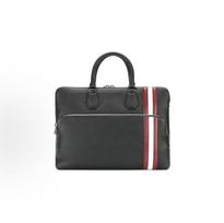 Bally dryžuota odinė portfelio rankinė su užtrauktuku vyriškos rankinės Juoda 6218262 Basic Set (Bag+Dust Bag)