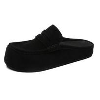 Mūlai Pus batai Vyrams Suede Oda Atviras Kulnas Laisvalaikio Batai Pusiau Formalūs Mokasinai Šlepetės 2026 Mados Atviru Kulnu Paslydimo Sandalai 38 black