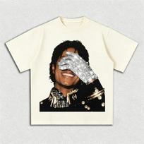 MJ Michael Jackson Pattern Print Unisexs and Womens Versatile Tshirt in 21stcentury Style Trendy Hiphop Fashion Streetwear 2XL