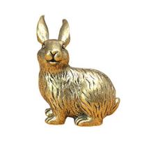 Brass Bunny Figurines Vintage Golden Rabbit Statue Miniature Easter Home Table Ornament for Living Room Farmhouse Spring Decor