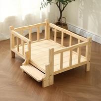 XS/S Medinis kačių namelis Pakelti saugos turėklai Augintinio lova Patvari, laikančioji šunų būda Patogus kačių lizdas 4 sezonams XS 53X38x40cm