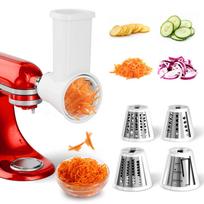 Slicer Shredder Attachment for KitchenAid Stand Mixer, Cheese Grater Attachment for Kitchenaid, Grinding Powder, Dishwasher Safe with 4 Blades, White balta
