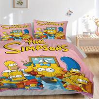 The Simpsons Family Portrait Bedding Set - 3 Piece Comforter Cover Gift for Bedroom,Includes No InsertB200 135x200cm