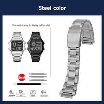 AE1200 Laikrodžio korpusas Casio 3299 AE-1200WH, nerūdijančio plieno modifikuotas metalinis korpusas su vandeniui atspariu žiedu, juodas sidabrinis laikrodžio korpusas