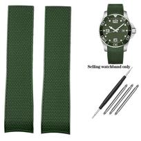 21 mm lenkta galinė silikoninė mėlyna laikrodžio apyrankė Longines Conquest HydroConquest L3.781 642 742 782 sportiniams nardymo laikrodžiams 21mm