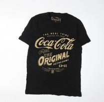 Coca-Cola Men's Black Graphic Print T-Shirt, Size S L