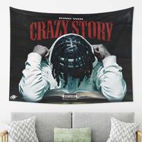 King Von Crazy Story Sieninė gobeleno puošmena miegamajam Jaukiai atmosferai Urbanistinio namų stiliaus ir Hip Hopo palikimo sustiprinimui 74x94cm(29x37in)
