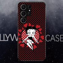 Gražios Betty B-boop dėklas telefonui Samsung S25 Edge Ultra S23 S22 S21 S20 Ultra Plus S24 Fe A54 A53 A25 Stiklinis dangtelis Samsung S23