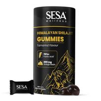 Sesa Himalayan Shilajit Energy Gummies 60 Capsules 200 mg Resin 70% Fulvic Acid Stamina Boost No Added Sugar Pack 1