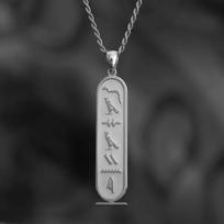 Graviruotas Egipto kartušo pakabukas moterims, vyrams, individualus hieroglifų vardo karoliai, personalizuoti senovės egiptiečių rašto papuošalai 3mm Vine Chain