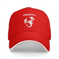 ABARTH SCORPION LOGO BASEBALL CAP BLACK WITH WHITE TRIM SPORTY DESIGN FOR Unisex AND Women FAN ACCESSORY HIGH QUALITY COTTON HAT Adjustable