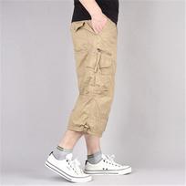 Cargo Shorts Vyriški vasariniai laisvalaikio kelių kišenių šortai Masculino Vyriški kombinezonai Military solidžiai trumpos kelnės M chaki