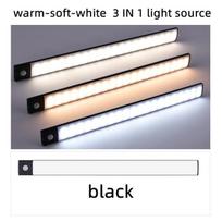 Itin plona intelektuali žmogaus kūno indukcinė LED šviesos juosta belaidė magnetinė spintos šviesos juostelė įkraunama vyno spintelės spintelės šviesos juosta 10CM juoda